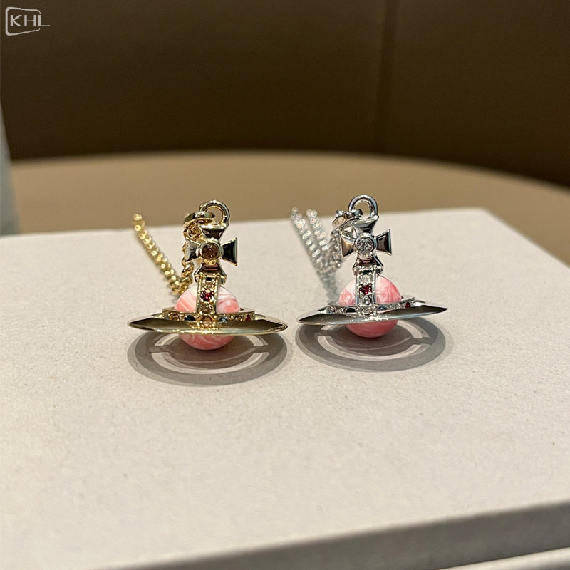 限定色立体土星orb项链粉色阿尔卑斯糖果飞行士小众首饰