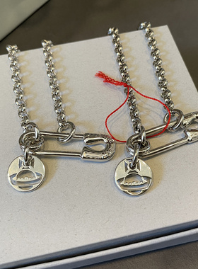 西太后大别针回形针链条吊坠粗