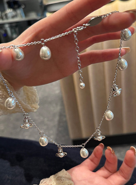 西太后巴洛克珍珠小土星项链