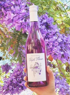 紫焰莫斯卡托甜型低起泡葡萄酒甜酒无添加微醺白紫色小甜水葡萄酒