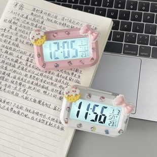 迷你电子表便携口袋超小闹钟书包挂件时随身学生计器初中宿舍台钟