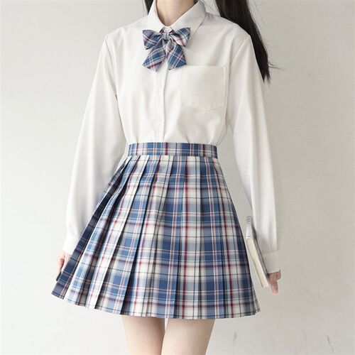 【刺篇】jk制服日系长袖s角襟丸襟衬衫 基础款黑白尖领圆领衬衫