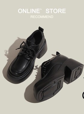 内增高10dCM小皮鞋女新款英伦风系带内增高10CM小码单鞋