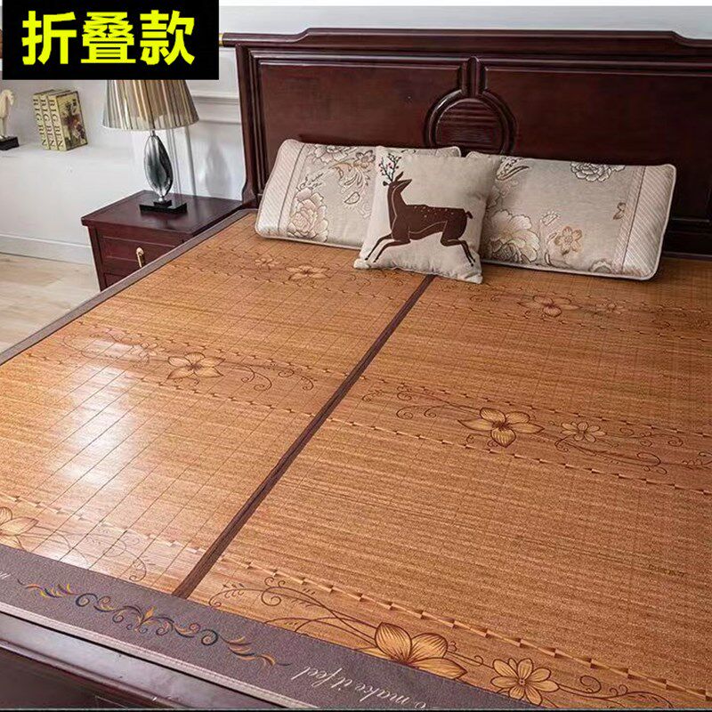 夏季凉席竹席直筒席l子双面单人1.35老式竹席子1.8米可折叠大床席