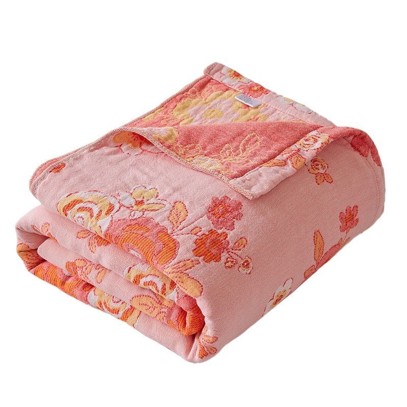 纱布毛巾被四层加大尺寸休闲毯小清新床P单田园风全棉夏凉被