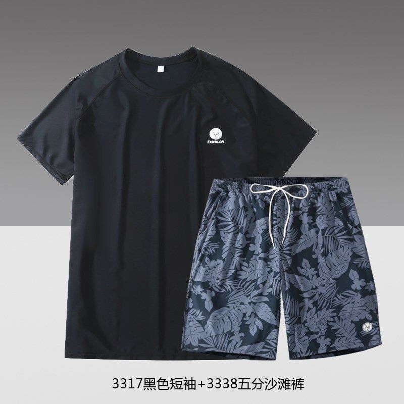 男士大码沙滩裤泳裤宽松防尴w尬加肥三亚海边漂流温泉四面弹泳衣