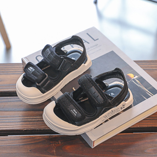 男童凉鞋夏季2023年新款儿童包头凉鞋宝宝沙滩鞋包脚X运动凉鞋小