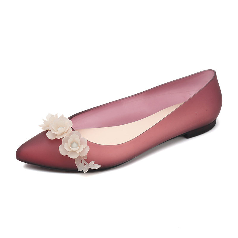 水晶塑料凉鞋2021新款果冻鞋A女夏季防水雨鞋透明防滑花朵沙滩鞋