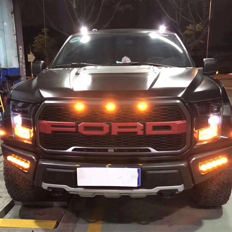 18/19/20年猛禽中网r小黄灯新款猛禽F150中网射灯轮眉装饰灯改装