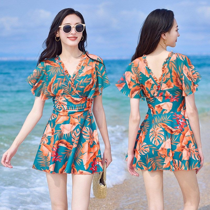 泳衣女款2025新款爆款泡v温泉成人保守连体遮肉显瘦绝美大码高级