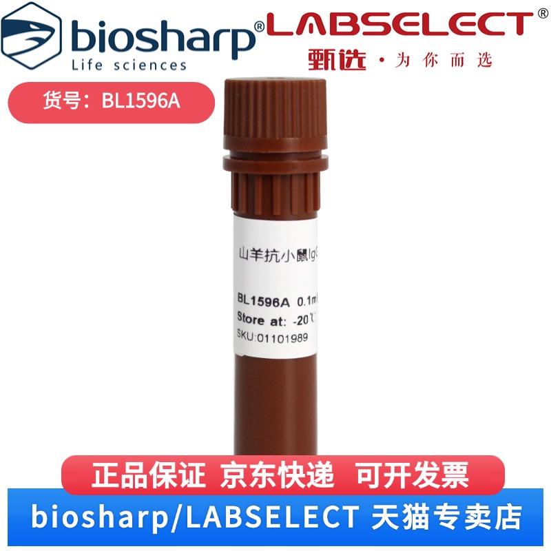 现货 羊抗小鼠IgG-HRP, 1:2,500-1:50,000 BL1596A 0.1ml Biosharp/白鲨 科研实验