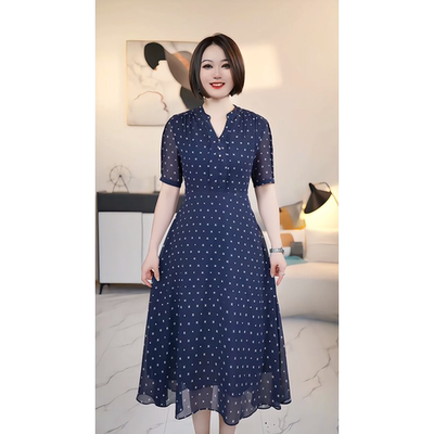 【深圳薇姐清仓】P高端大码原创遮肉显瘦连衣裙 P2081