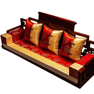 新中式沙发c垫实木沙发防滑盖布红木沙发坐垫沙发巾罗汉床盖巾