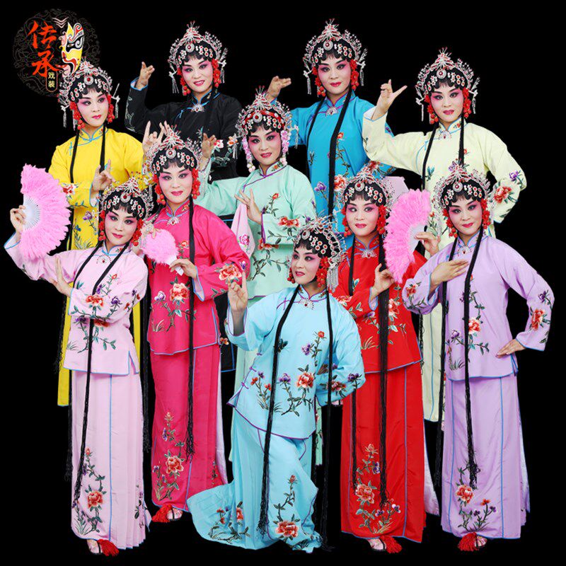 戏曲京剧戏剧演出丫鬟衣 花旦服装戏E衣 戏服小旦衣 袄裙裤 小衣