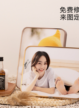 定制水晶相框摆台挂墙p高级感宝宝结婚照相框diy冲洗照片做成相框
