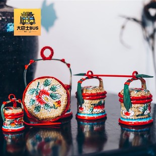 手绘春盛竹篮手工l竹编篮子收纳篮储物篮花篮炭篮潮州传统竹艺摆