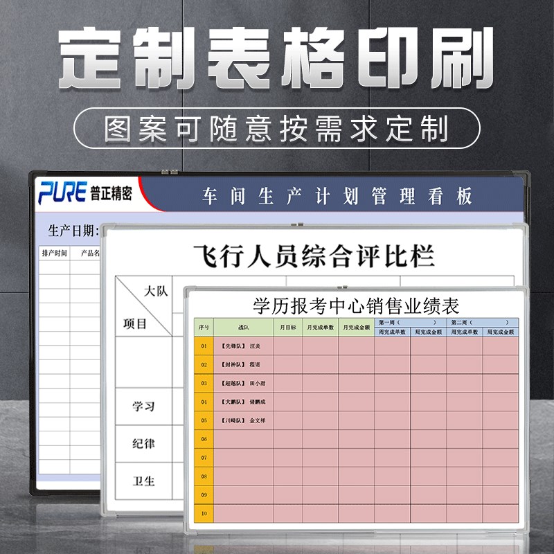 定制白板挂式可吸磁擦写硬白板z移动工厂车间生产管理计划看板磁