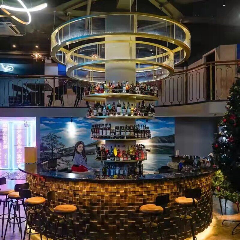 吧台酒架吊架悬挂式置物架挂式红酒杯架亚克力板发光W工业风吊杯
