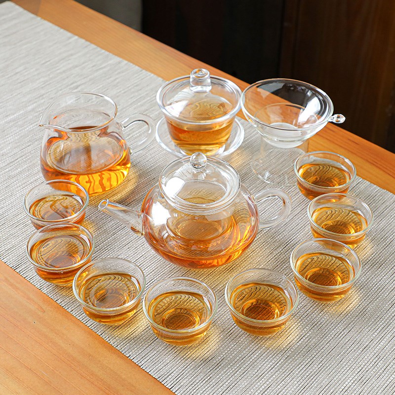 2024新款玻璃茶具套装家u用客厅泡茶壶办公室会客功夫茶杯小型套