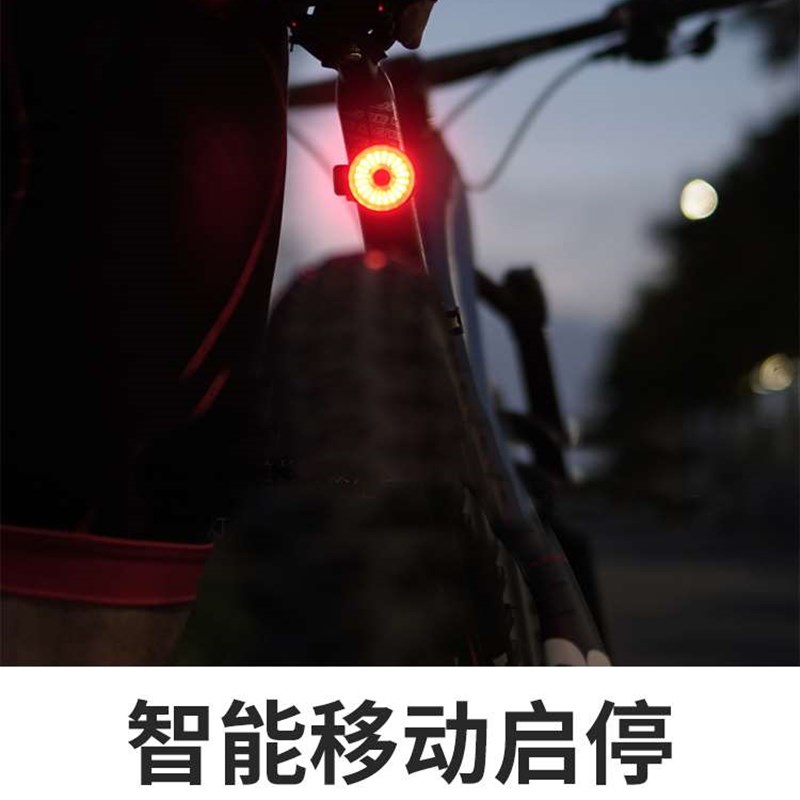 自行车灯尾灯刹车充电智能t感应山地车灯夜骑高亮骑行装备单车配