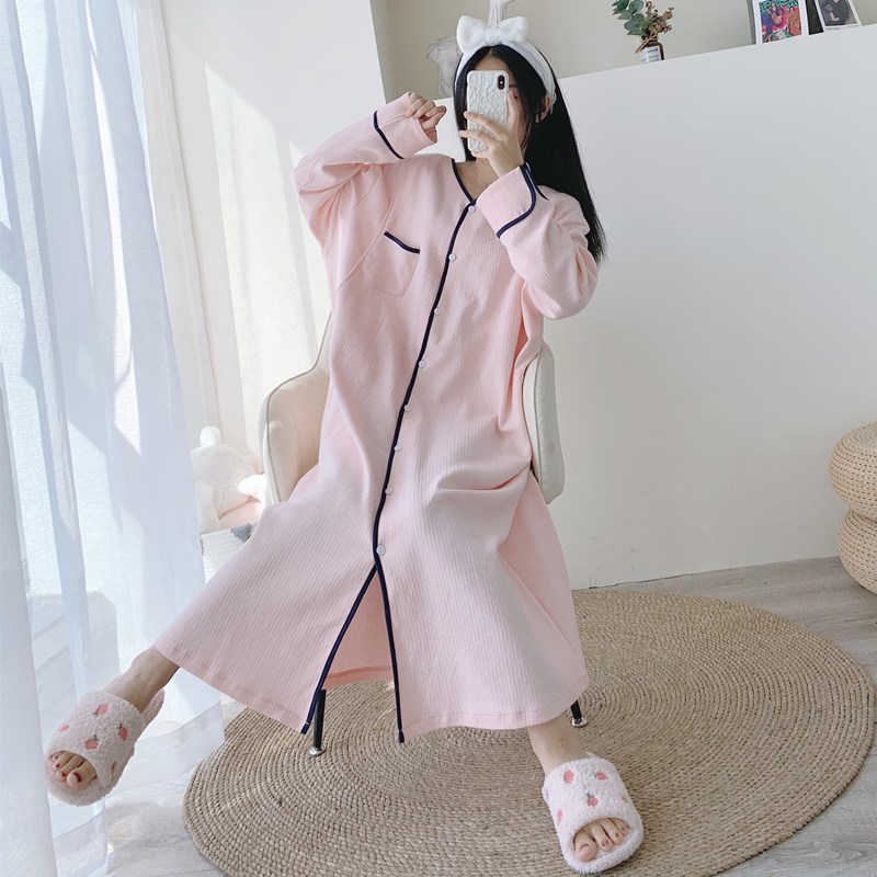 加厚婴儿棉孕产妇哺乳开衫睡裙加大码胖MM200斤S产后月子住院冬季