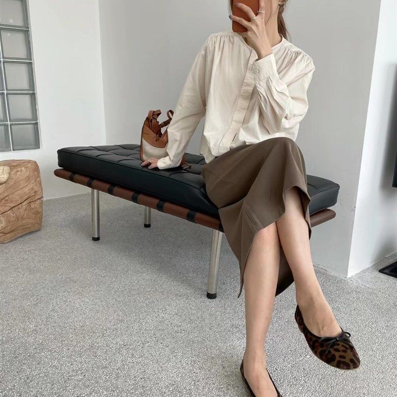 平底豆豆黑色单鞋女l鞋子2021年新款软底一脚蹬豹纹小众设计春秋