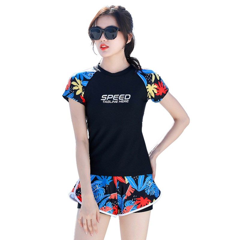 泳衣女分体健身运动保守大码宽松女士2024新T款游泳衣装泡温泉