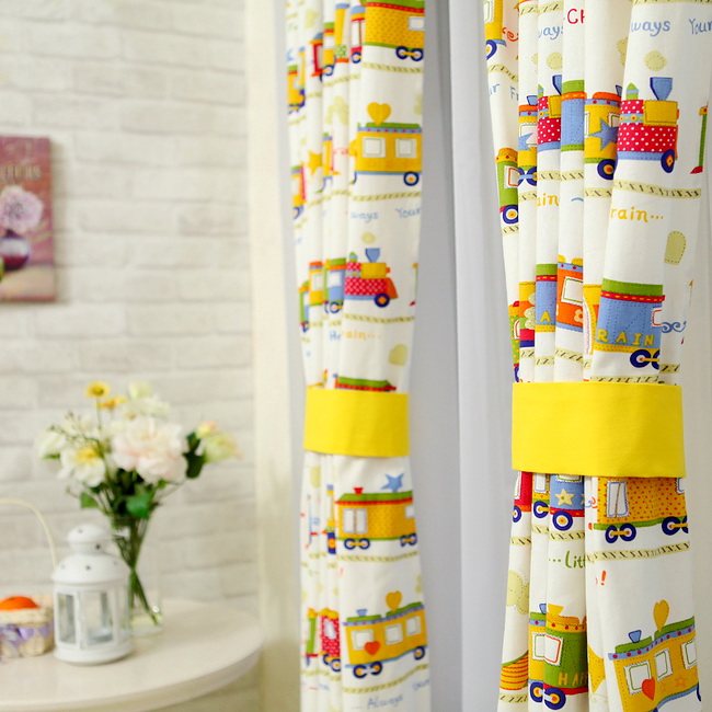 可爱儿童c房男孩卡通全棉环保窗帘门帘隔断帘尺寸可定制小汽车包