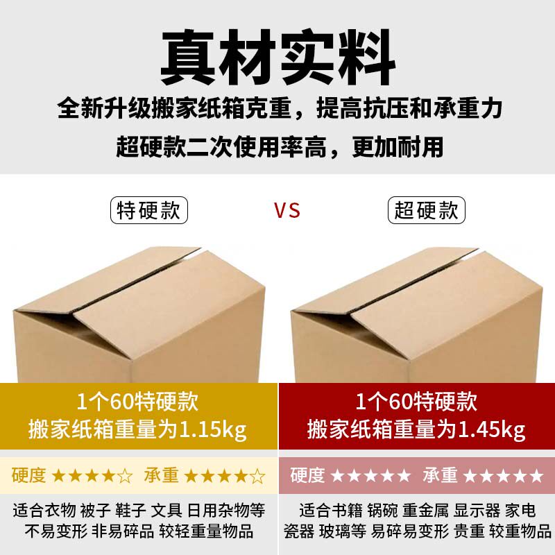 加厚加大纸d箱搬家打包箱子收纳用纸盒搬运可折叠整理箱包装箱