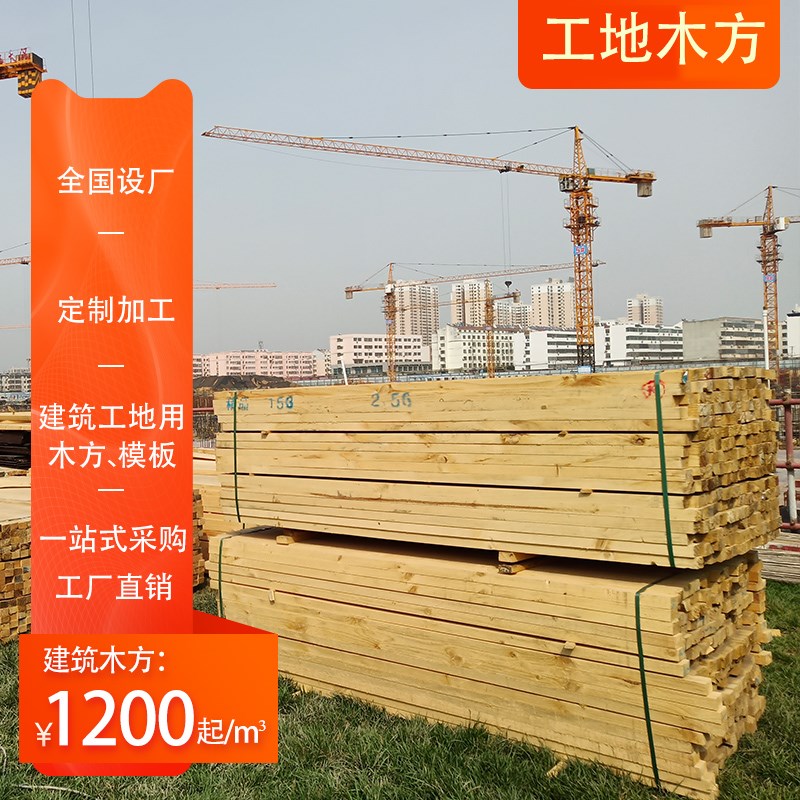 建筑方木 木方工地用支模松木工程C花旗松樟子松实木桥梁枕木垫木
