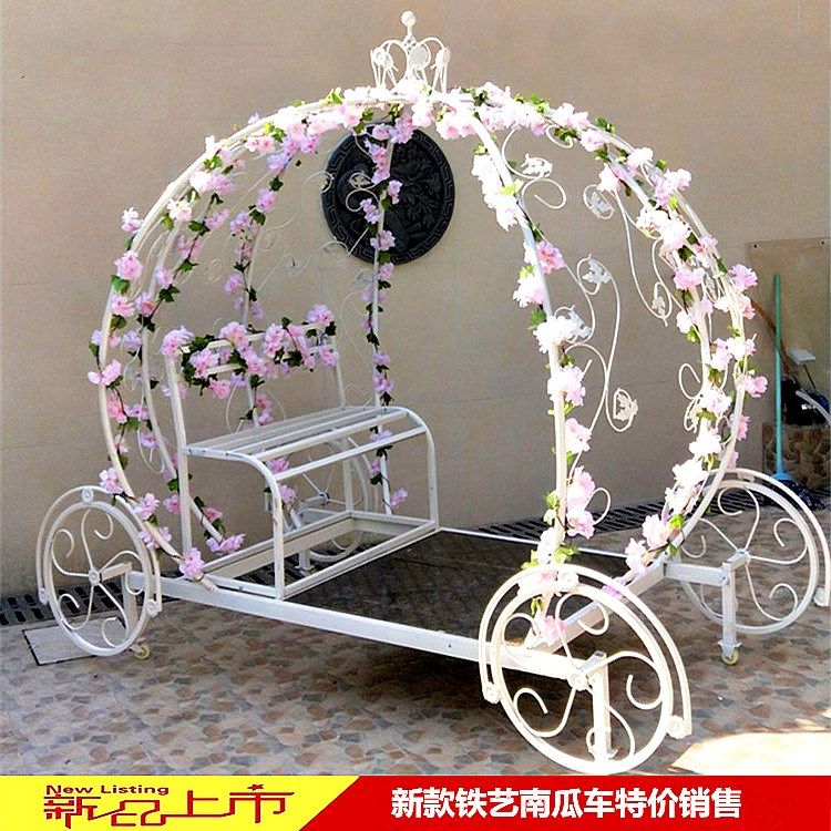 新款铁艺南瓜车 新娘马车s 婚庆道具公主车南瓜车结婚道具用品道