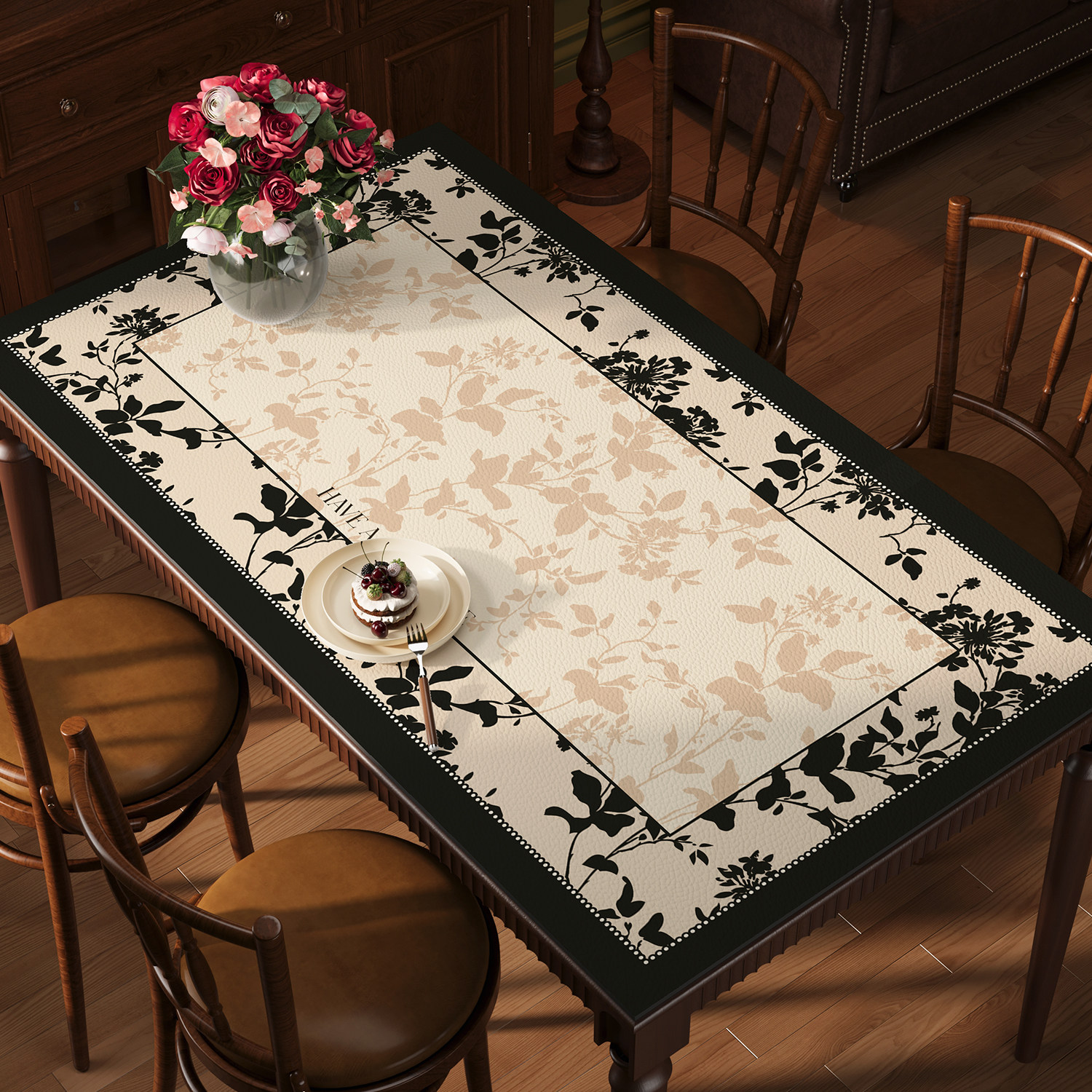 美式复古餐桌桌垫轻奢高级感茶几桌布免洗防水防油防烫桌面保护垫,居家布艺,桌布,淘宝优惠券,粉丝福利购,淘宝优惠卷