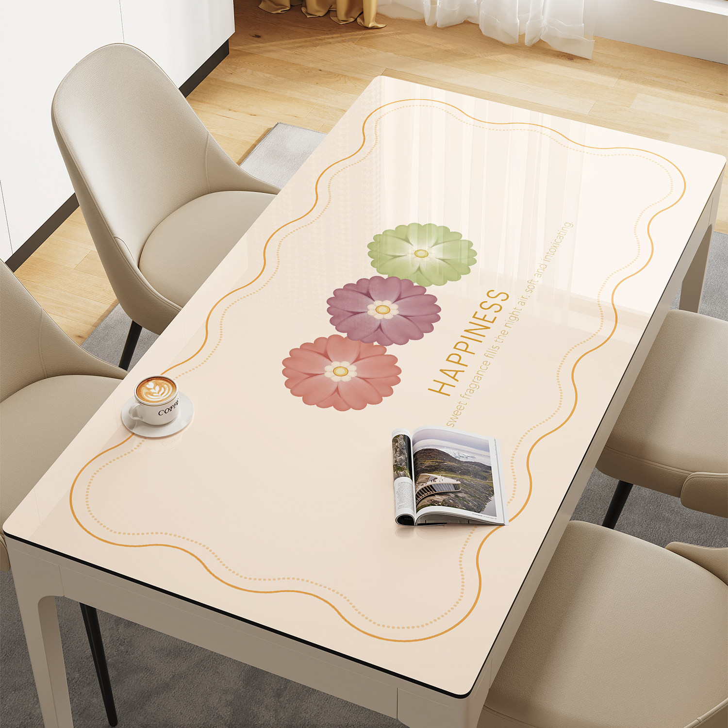 pvc软玻璃餐桌垫防水防油防烫免洗桌布轻奢高级感茶几桌面保护垫,居家布艺,桌布,淘宝优惠券,粉丝福利购,淘宝优惠卷