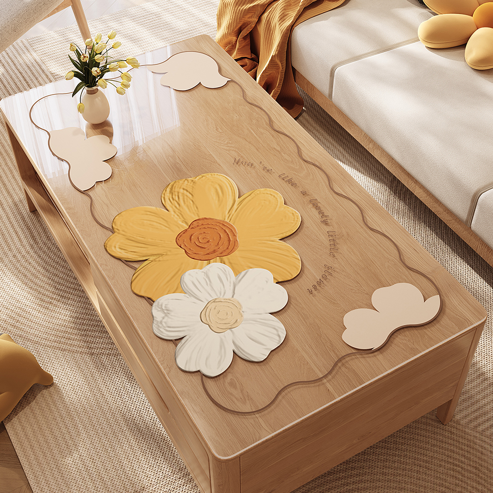 半透明软玻璃桌布防水防油免洗高级感餐桌垫pvc茶几垫桌面保护垫