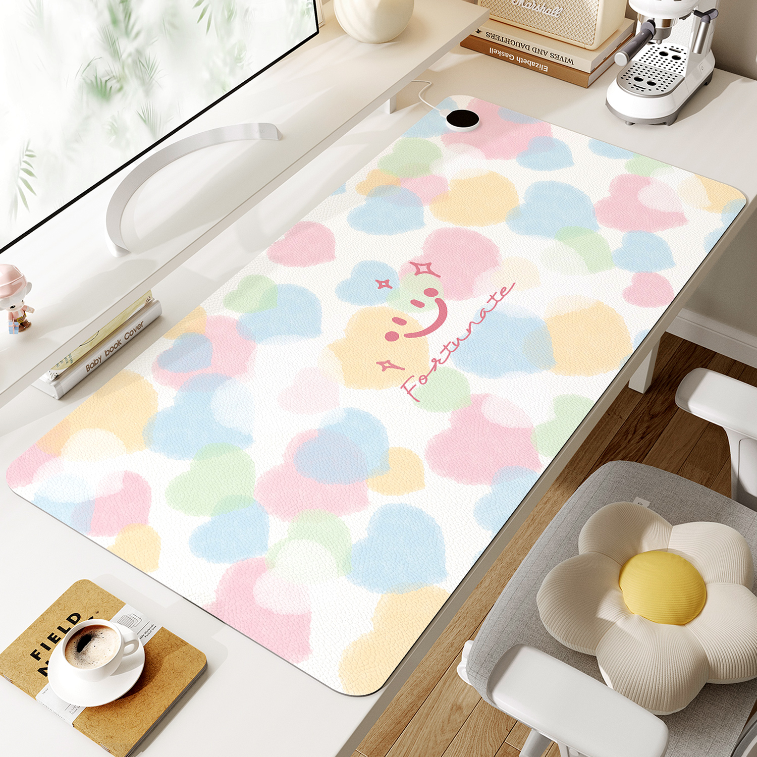 加热鼠标垫暖桌垫办公室冬天工位女生桌面暖手垫超大电脑发热桌垫