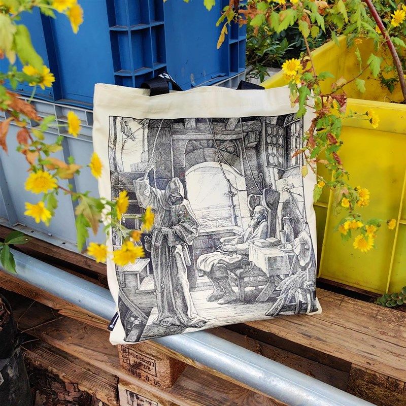 雷特尔死神主题双面木刻画大S容量单肩帆布包,箱包皮具/热销女包/男包,时尚帆布包,淘宝优惠券,粉丝福利购,淘宝优惠卷