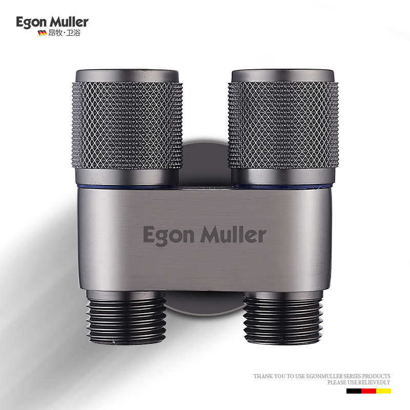 德国昂牧全铜一进二出三出角阀三通四通双出马桶分水器洗衣机龙头