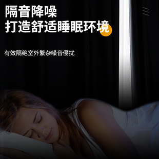 卧室客厅超强隔音遮阳飘窗轻奢现代简约全布 黑色窗帘遮光2023新款