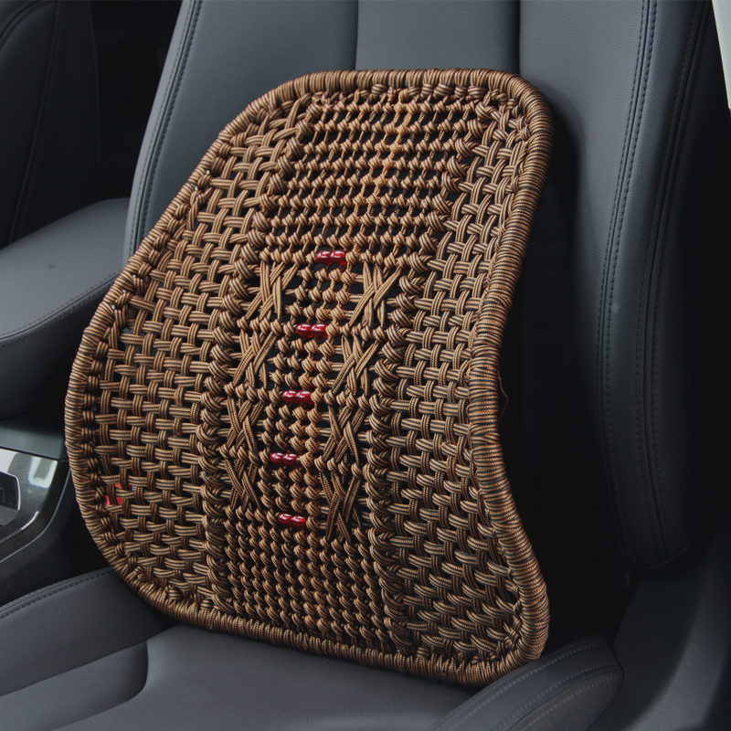 护腰靠垫粗钢筋手编汽车腰靠钢管镂空网格顶腰靠背垫四季透气靠腰