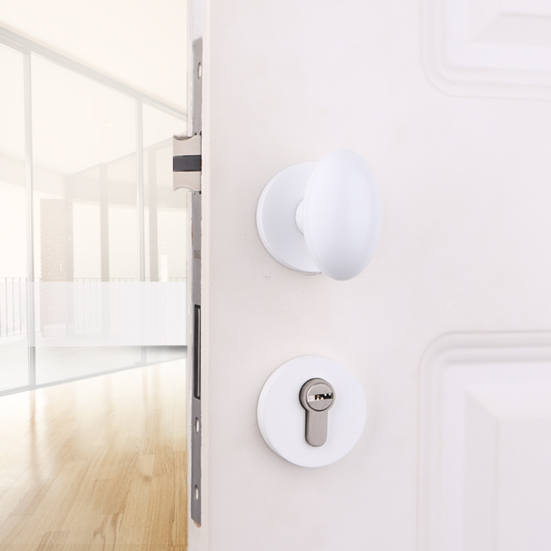 依佰利美式球形锁金色轻奢欧式亮金pvd鸭蛋门把手仿古铜静音门锁