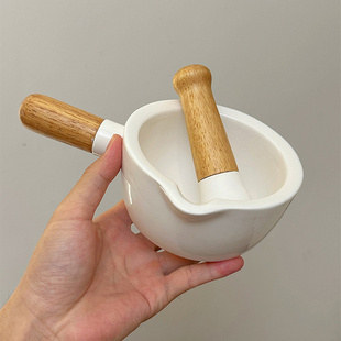 陶瓷蒜臼子捣蒜器家用小型手动研磨打蒜泥神器石臼压蒜捣碎罐擂钵