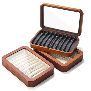 狄古戒指盒实木饰品手链盒专用耳环耳饰手镯项链展示盒首饰收纳盒