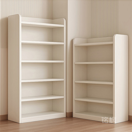 实木书架落地置物架一体靠墙收纳