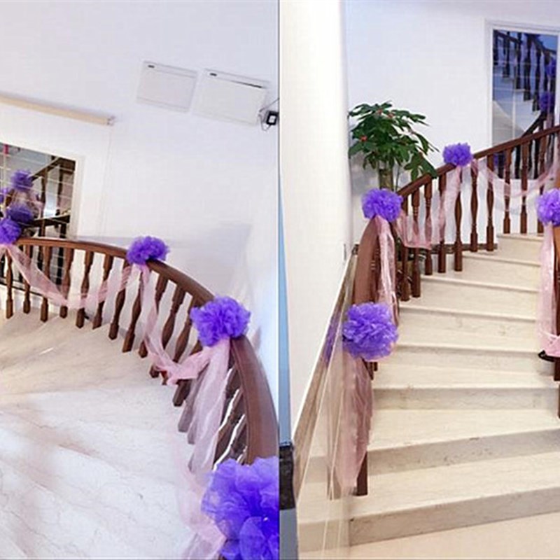 婚庆用品纱幔 结婚礼婚房布置道具装饰纱布装饰 楼梯扶手雪纱沙曼
