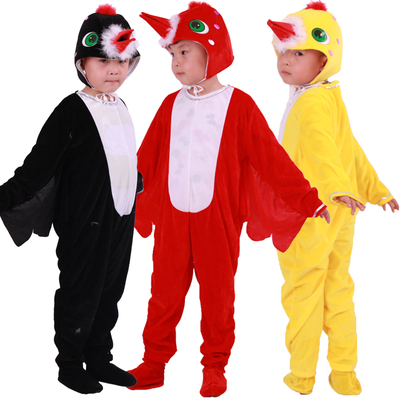 儿童小鸟动物演出服装幼儿亲子活动黄鹂百灵鸟乌鸦卡通舞蹈表演服