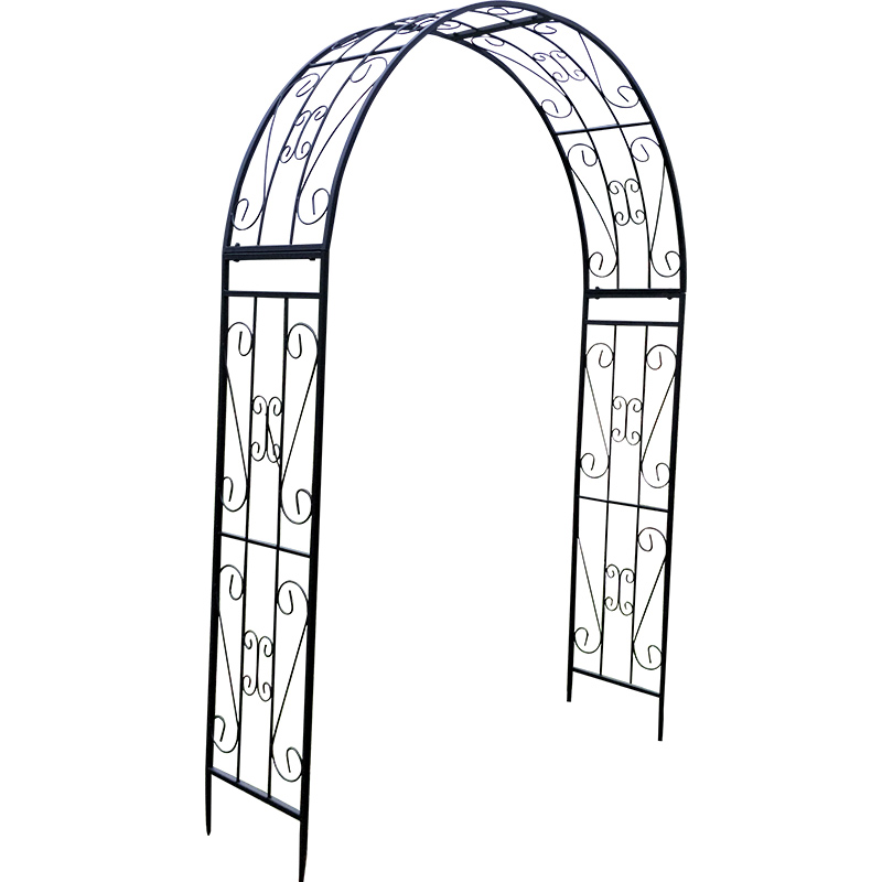 欧式铁艺拱门花架爬藤架园艺鲜花月季爬藤支架院门口拱形门定制