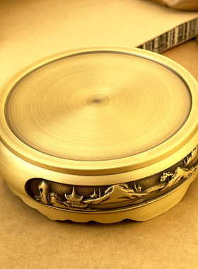 纯铜小招财缸零钱缸米缸摆件全黄铜器聚宝盆家居百福缸装饰工艺品