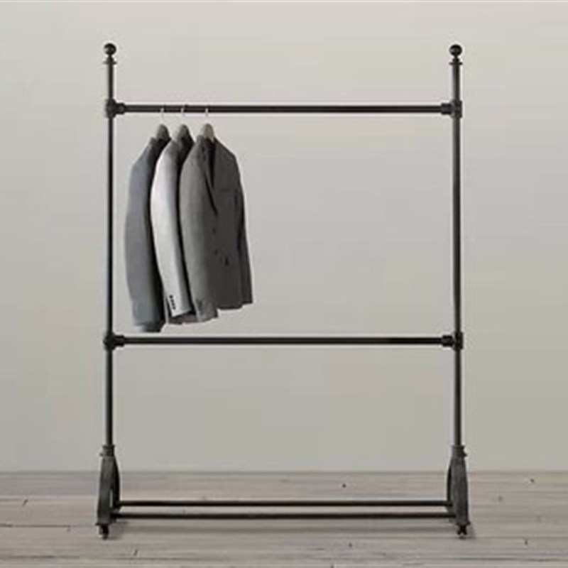 服装店展示架侧挂衣架落地式女装店铺衣服陈列服装架货架复古铁艺