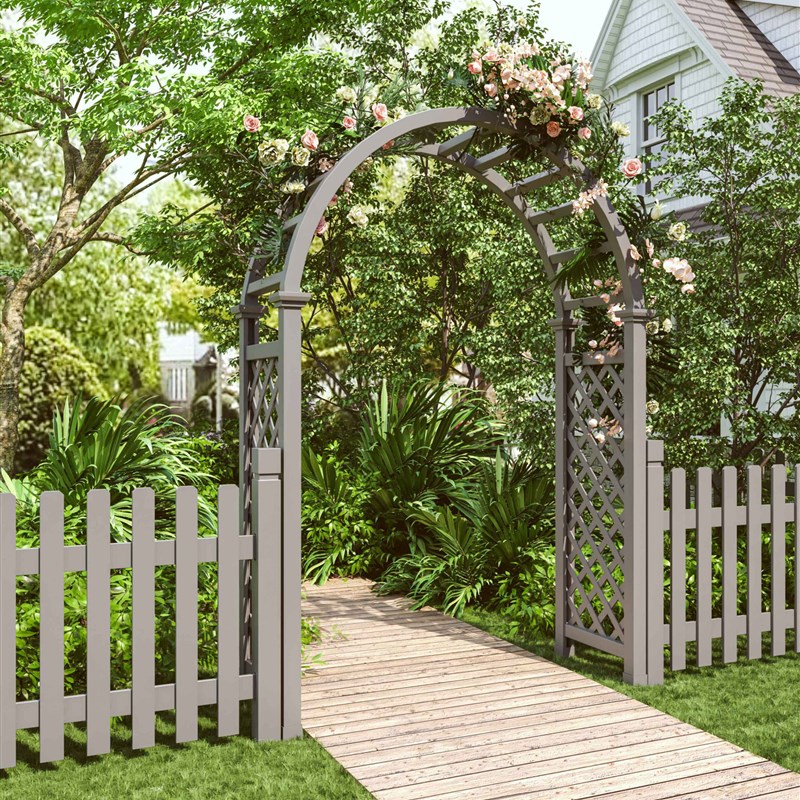 户外防腐木拱门花架花园院子植物月季爬藤架室外庭院弧形葡萄架子