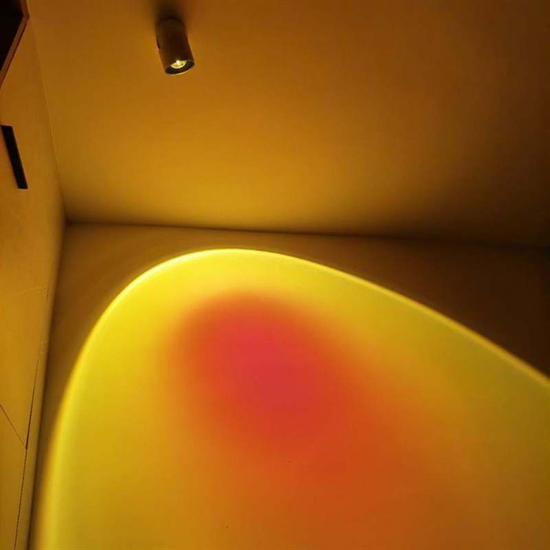网红落阳灯背景墙装饰灯led夕阳灯吸顶壁画射灯日落拍照投影美景